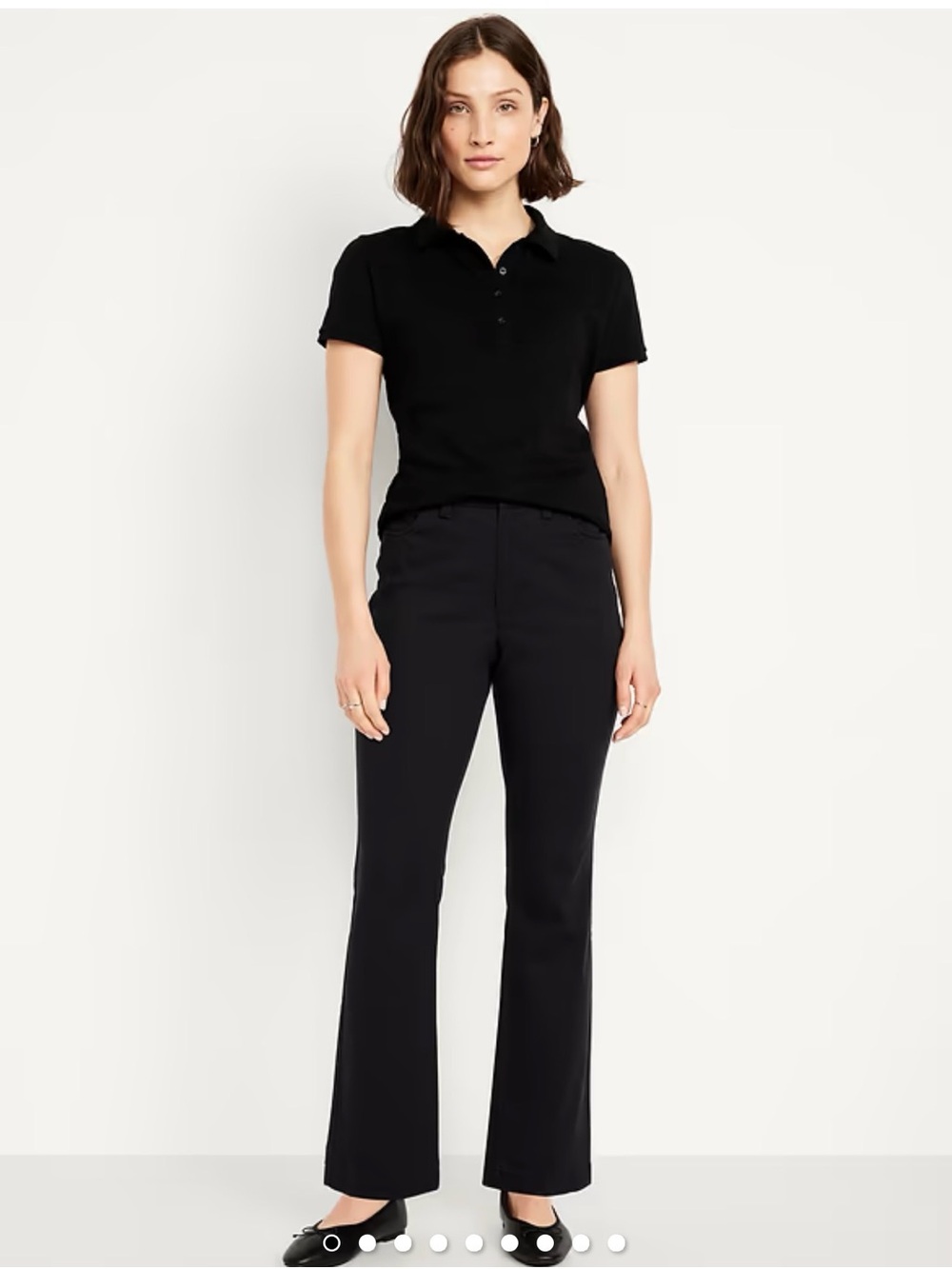 Cotton Black Pants High-Waisted Uniform Boot-Cut 18 Long tall 34’‘